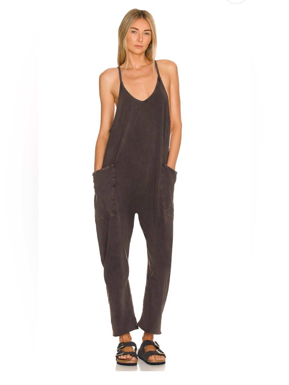 Free People Hotshot onesie in washed black